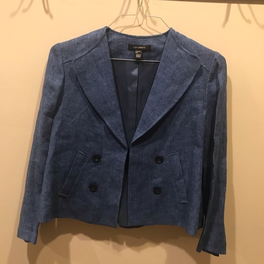 Louben Linen Blazer Jacket Vintage Size 4